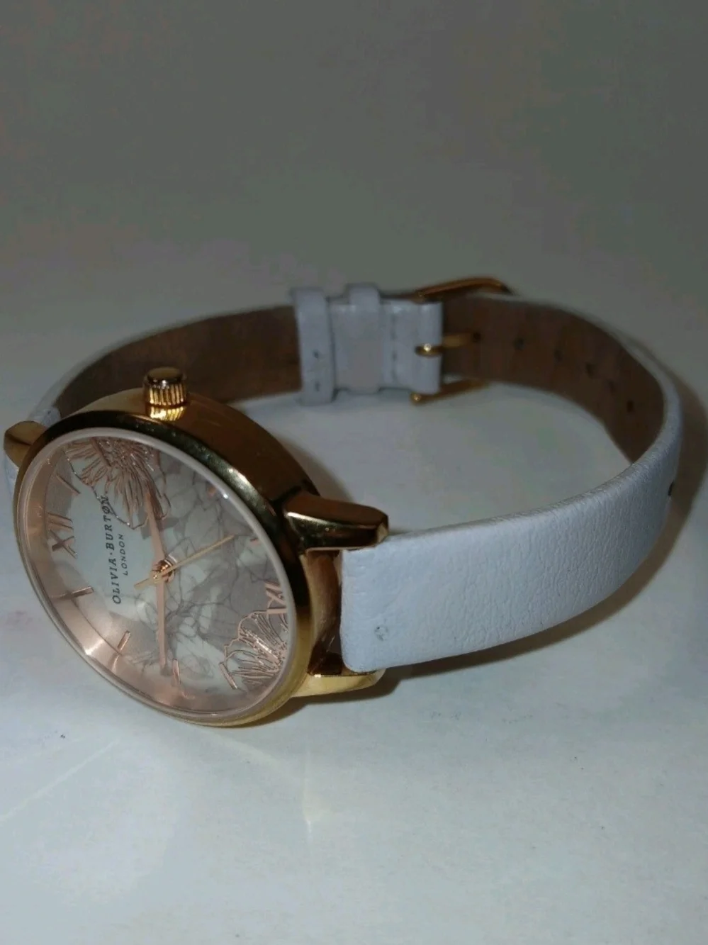 Olivia Burton Abstract Florals Watch With SilverWhite Tone Face & Grey Band 34mm